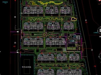 居住区首层景观总图 施工图 居住区景观
