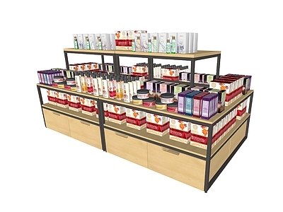 现代货架 化妆品 化妆品 彩妆柜 情景堆 展示架 流水台 展示堆