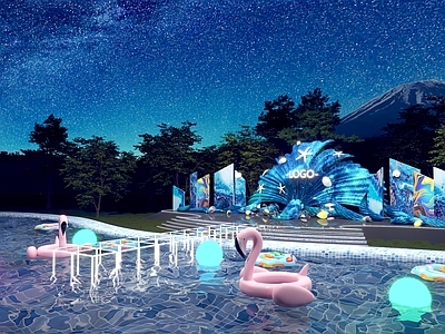 现代夏日泳池