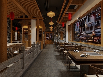 新中式复古火锅店