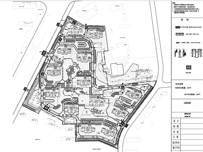 小区地面道路标线车位及编号图 施工图 居住区景观