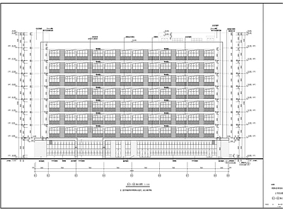 八层框架结构涂料外墙办公楼建筑 施工图