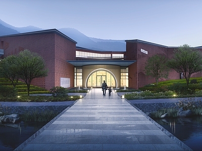 现代红砖博物馆建筑