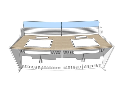现代操作台 演播台 控制台 监控台 工位 办公桌