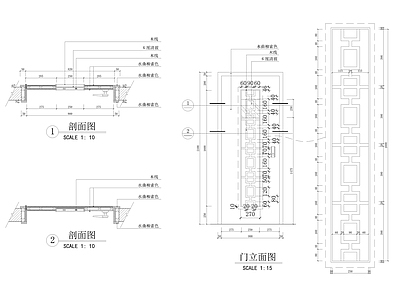 中式门立面及节点图 施工图 通用节点