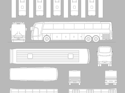 公交车巴士图库 施工图