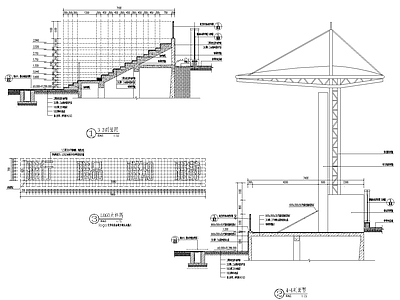 主席台 看台详图 施工图 体育场 体育馆建筑