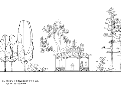 两套亭立面方案图 施工图