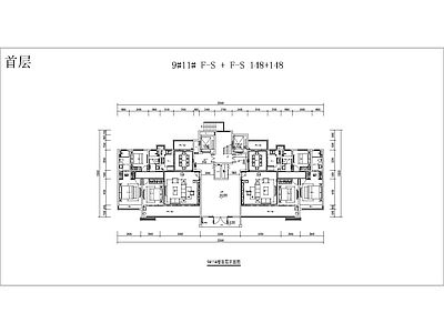 170大面宽南北通洋房全套建筑平面 施工图 平层