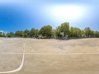 篮球足球健身广场全景HDR