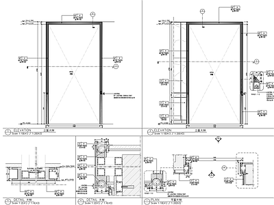 现代酒店不锈钢门套节点详图 施工图 通用节点