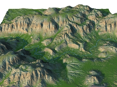 现代自然山脉 地形 群体 自然地形 峰 悬崖 河流