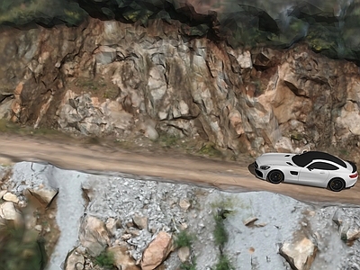 现代山间道路 自然坡道 山路 山坡 泥巴路