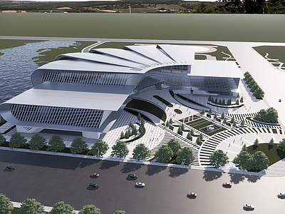 现代展览馆建筑 文化场馆建筑 体育馆