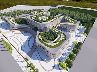 现代展览馆建筑 文化场馆建筑