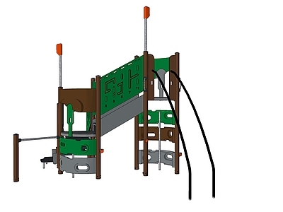 绿色儿童滑梯