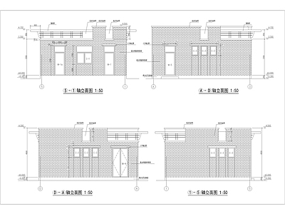 清水砖墙面带管理室配电室公厕 施工图