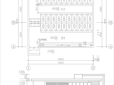 现代风格公厕 施工图