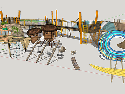 儿童器材组合 户外木质设施
