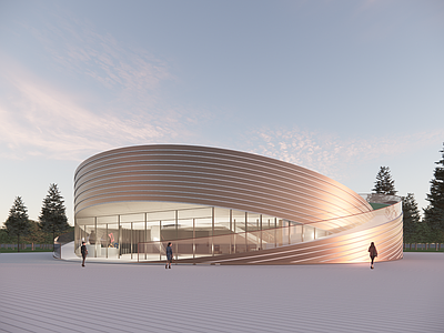 现代圆形展厅建筑 圆形文化场馆建筑