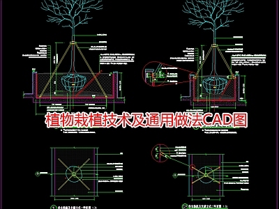 植物栽植技术及通用做法图 施工图