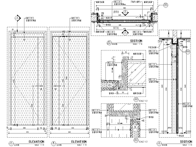 现代 木 平开 施工图 通用节点