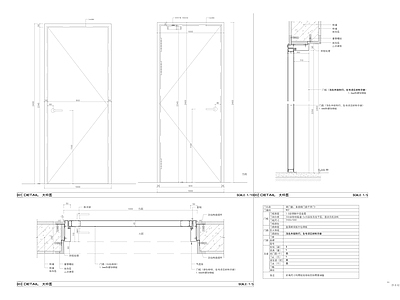 白色木纹转印单开钢门做法大样 施工图 通用节点