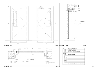 单开防火门带观察窗 施工图 通用节点