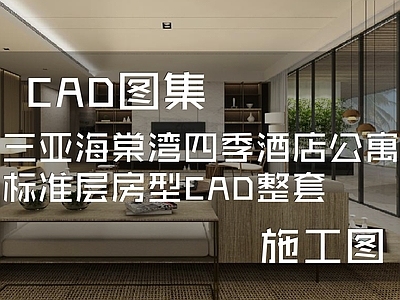 现代三亚海棠湾四季酒店公寓标准层房型室内家装 施工图 花卉配置