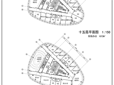 高层L型涂料外墙信息办公中心 施工图