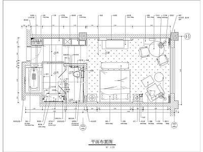 星级酒店标准间大床房室内精装修 施工图 客房