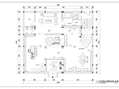 新中式 珠宝展厅 平面图 施工图