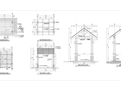 欧式简易钢架木亭 施工图