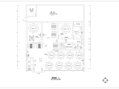 330㎡餐厅 餐饮空间 施工图