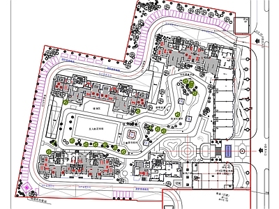 外滩首府小区景观方案 施工图 居住区景观
