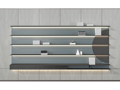 现代悬空书柜 装饰柜