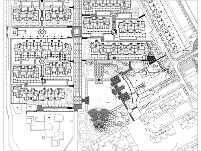 北京山水奥园板楼景 施工图 居住区景观