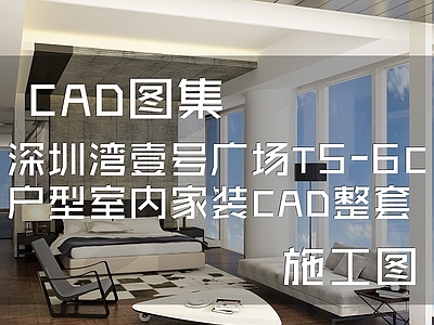 现代深圳湾壹号广场T5 6C户型室内家装 施工图 平层