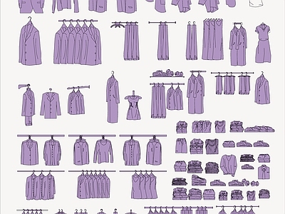 服装店衣服 施工图
