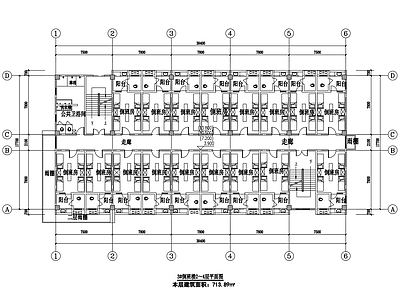 多层倒班楼宿舍楼全套平立 施工图