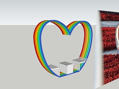 现代彩虹爱情座椅