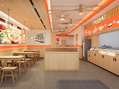 现代快餐店 餐饮小吃店 卡座 椅 餐馆 食堂