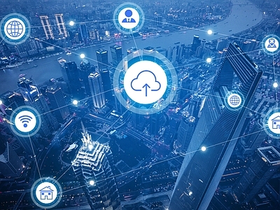 云科技城市背景素材