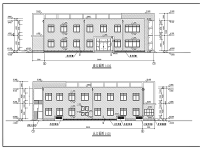 二层学校办公楼建筑方案图 施工图