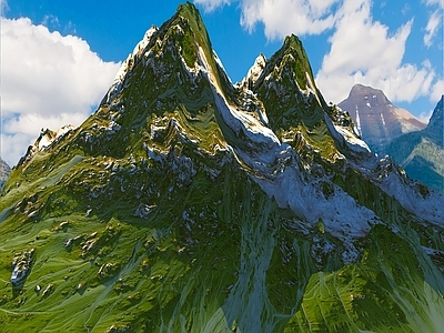 现代山 雪山 风景 山峰 山脉 山峦