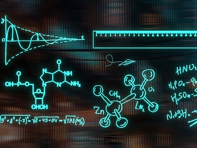 现代数学化学公式霓虹灯