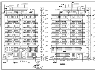 九层办公楼建筑设计图 施工图