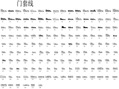 各种造型套线 腰线线条 施工图 各式线条