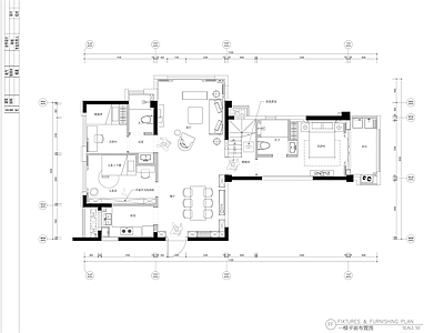 120平复式现代家装全 施工图 平层