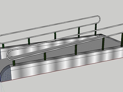 现代轮椅缓坡扶手通道